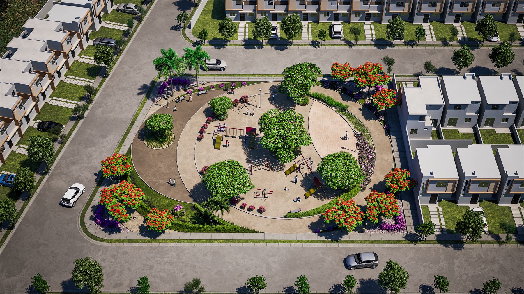 Parque de la manzana 7, vista aérea